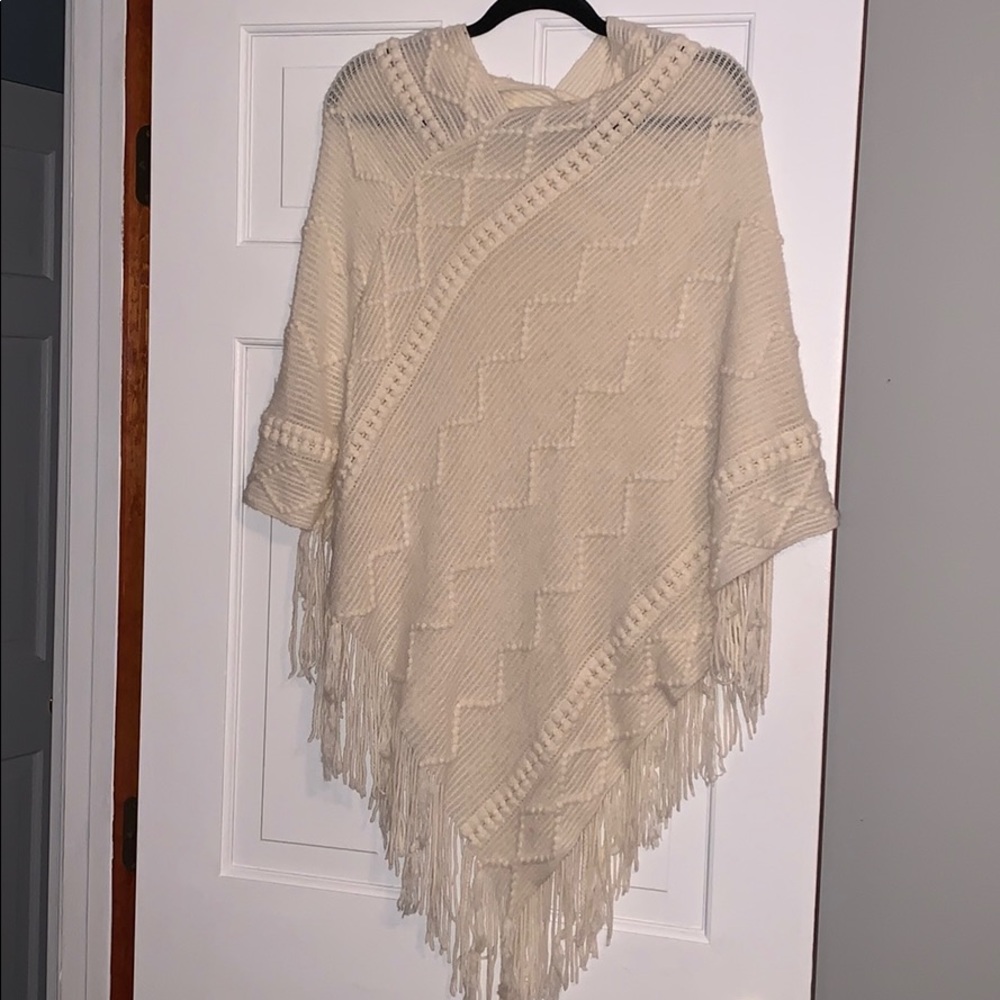 Cream poncho